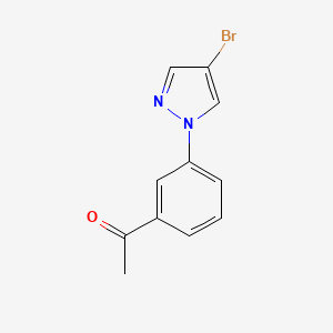 molecular formula C11H9BrN2O B7937616 1-[3-(4-Bromo-1H-pyrazol-1-YL)phenyl]ethan-1-one 