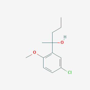 molecular formula C12H17ClO2 B7937703 2-(3-Chloro-6-methoxyphenyl)-2-pentanol 