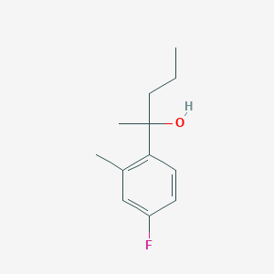 molecular formula C12H17FO B7937732 2-(4-Fluoro-2-methylphenyl)-2-pentanol 