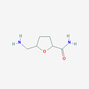 molecular formula C6H12N2O2 B7937750 5-(Aminomethyl)oxolane-2-carboxamide 