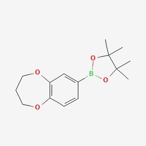 molecular formula C15H21BO4 B7937757 2-(3,4-dihydro-2H-1,5-benzodioxepin-7-yl)-4,4,5,5-tetramethyl-1,3,2-dioxaborolane 
