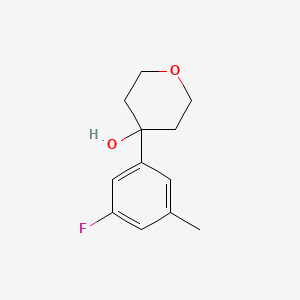 molecular formula C12H15FO2 B7937872 4-(3-Fluoro-5-methylphenyl)oxan-4-ol 
