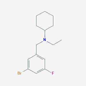 molecular formula C15H21BrFN B7937912 N-[(3-bromo-5-fluorophenyl)methyl]-N-ethylcyclohexanamine 