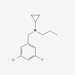 molecular formula C13H17BrFN B7937913 N-[(3-bromo-5-fluorophenyl)methyl]-N-propylcyclopropanamine 