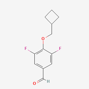 molecular formula C12H12F2O2 B7937937 4-(Cyclobutylmethoxy)-3,5-difluorobenzaldehyde 
