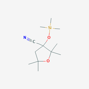 molecular formula C12H23NO2Si B7937974 2,2,5,5-Tetramethyl-3-trimethylsilyloxyoxolane-3-carbonitrile 