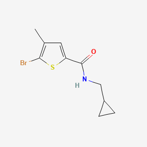molecular formula C10H12BrNOS B7938002 5-bromo-N-(cyclopropylmethyl)-4-methylthiophene-2-carboxamide 