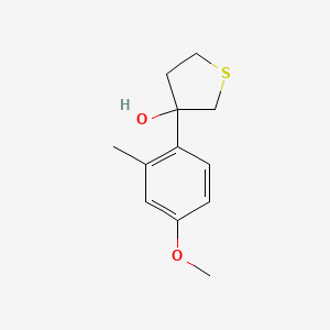 molecular formula C12H16O2S B7938018 3-(4-Methoxy-2-methylphenyl)thiolan-3-ol 
