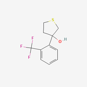 molecular formula C11H11F3OS B7938049 3-[2-(Trifluoromethyl)phenyl]thiolan-3-ol 