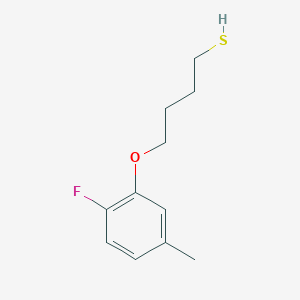 molecular formula C11H15FOS B7938091 4-(2-Fluoro-5-methylphenoxy)butane-1-thiol 