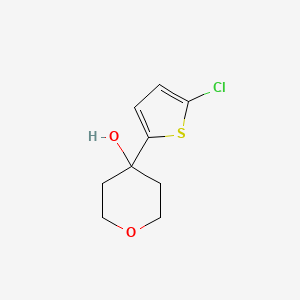 molecular formula C9H11ClO2S B7938129 4-(5-Chlorothiophen-2-yl)oxan-4-ol 