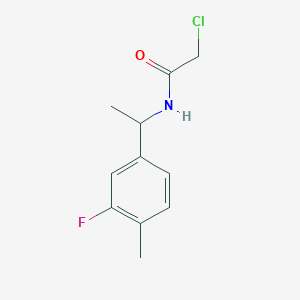 molecular formula C11H13ClFNO B7938133 2-Chloro-N-[1-(3-fluoro-4-methylphenyl)ethyl]acetamide 