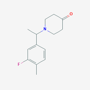 molecular formula C14H18FNO B7938139 1-(1-(3-Fluoro-4-methylphenyl)ethyl)piperidin-4-one 