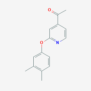 molecular formula C15H15NO2 B7938145 4-Acetyl-2-(3,4-dimethylphenoxy) pyridine 