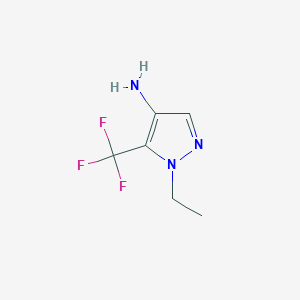 molecular formula C6H8F3N3 B7938294 1-ethyl-5-(trifluoromethyl)-1H-pyrazol-4-amine 
