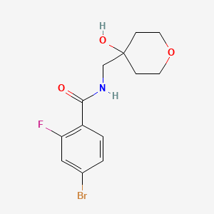 molecular formula C13H15BrFNO3 B7938321 4-bromo-2-fluoro-N-[(4-hydroxyoxan-4-yl)methyl]benzamide 