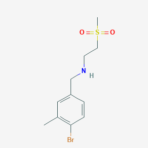 molecular formula C11H16BrNO2S B7938377 N-[(4-bromo-3-methylphenyl)methyl]-2-(methylsulfonyl)ethan-1-amine 