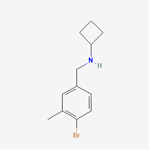 molecular formula C12H16BrN B7938385 N-[(4-bromo-3-methylphenyl)methyl]cyclobutanamine 
