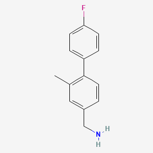molecular formula C14H14FN B7938395 (4'-Fluoro-2-methyl-[1,1'-biphenyl]-4-yl)methanamine 