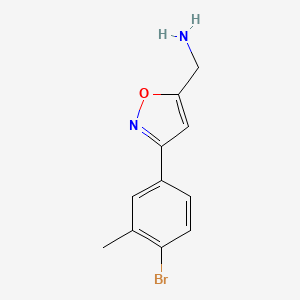 molecular formula C11H11BrN2O B7938401 [3-(4-Bromo-3-methylphenyl)-1,2-oxazol-5-yl]methanamine 