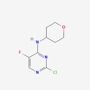 molecular formula C9H11ClFN3O B7938437 2-Chloro-5-fluoro-N-(oxan-4-yl)pyrimidin-4-amine 