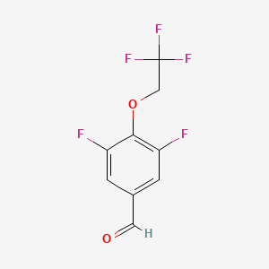 molecular formula C9H5F5O2 B7938443 3,5-Difluoro-4-(2,2,2-trifluoroethoxy)benzaldehyde 