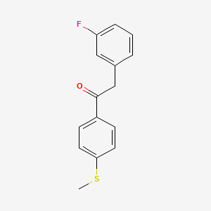 molecular formula C15H13FOS B7938447 2-(3-Fluorophenyl)-1-(4-(methylthio)phenyl)ethanone 