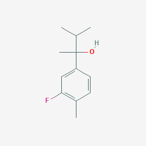 molecular formula C12H17FO B7938471 2-(3-Fluoro-4-methylphenyl)-3-methyl-butan-2-ol 