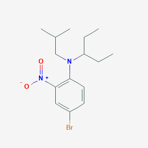 molecular formula C15H23BrN2O2 B7938518 4-Bromo-N-isobutyl-2-nitro-n-(pentan-3-yl)aniline 