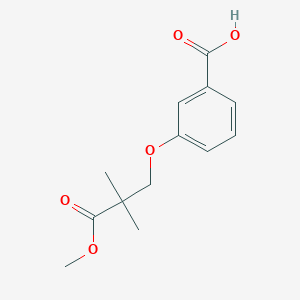 molecular formula C13H16O5 B7938525 3-(3-Methoxy-2,2-dimethyl-3-oxopropoxy)benzoic acid 