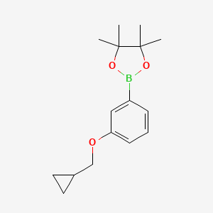 molecular formula C16H23BO3 B7938543 2-(3-(Cyclopropylmethoxy)phenyl)-4,4,5,5-tetramethyl-1,3,2-dioxaborolane 