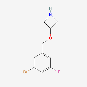 molecular formula C10H11BrFNO B7938564 3-[(3-Bromo-5-fluorophenyl)methoxy]azetidine 