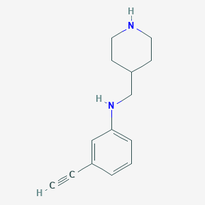 molecular formula C14H18N2 B7938569 3-Ethynyl-N-[(piperidin-4-yl)methyl]aniline 