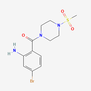 molecular formula C12H16BrN3O3S B7938590 Methanone, (2-amino-4-bromophenyl)[4-(methylsulfonyl)-1-piperazinyl]- 