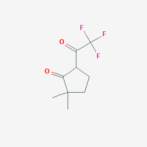 molecular formula C9H11F3O2 B7938622 2,2-Dimethyl-5-(trifluoroacetyl)cyclopentan-1-one 
