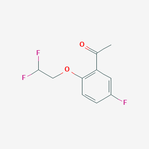 molecular formula C10H9F3O2 B7938665 1-(2-(2,2-Difluoroethoxy)-5-fluorophenyl)ethanone 