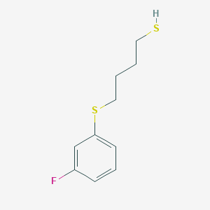 molecular formula C10H13FS2 B7938679 4-(3-Fluorophenyl)sulfanylbutane-1-thiol 