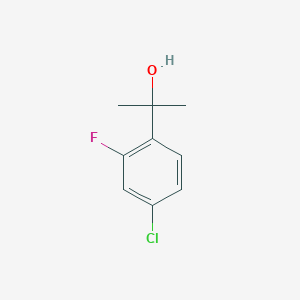 molecular formula C9H10ClFO B7938747 2-(4-Chloro-2-fluorophenyl)propan-2-ol 