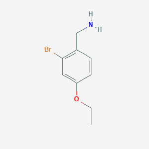 molecular formula C9H12BrNO B7938794 (2-Bromo-4-ethoxyphenyl)methanamine 
