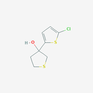 molecular formula C8H9ClOS2 B7938811 3-(5-Chlorothiophen-2-yl)thiolan-3-ol 