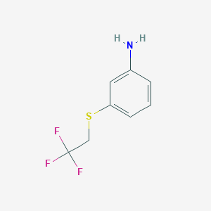 molecular formula C8H8F3NS B7938963 3-[(2,2,2-Trifluoroethyl)sulfanyl]aniline 