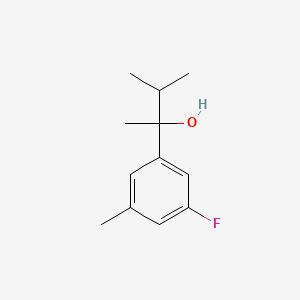molecular formula C12H17FO B7939029 2-(3-Fluoro-5-methylphenyl)-3-methyl-butan-2-ol 