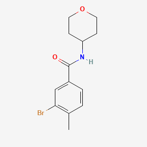molecular formula C13H16BrNO2 B7939058 3-Bromo-4-methyl-N-(oxan-4-yl)benzamide 