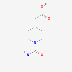 molecular formula C9H16N2O3 B7939089 2-[1-(Methylcarbamoyl)piperidin-4-yl]acetic acid 