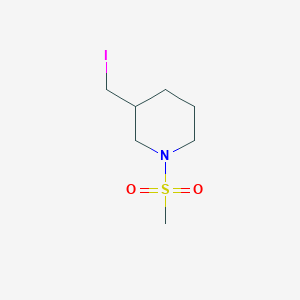 molecular formula C7H14INO2S B7939110 3-(Iodomethyl)-1-(methylsulfonyl)piperidine 