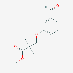 molecular formula C13H16O4 B7939128 Methyl 3-(3-formylphenoxy)-2,2-dimethylpropanoate 