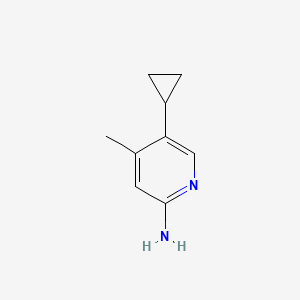 molecular formula C9H12N2 B7939160 5-Cyclopropyl-4-methylpyridin-2-amine 