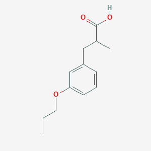 molecular formula C13H18O3 B7939174 2-Methyl-3-(3-propoxyphenyl)propanoic acid 