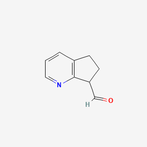molecular formula C9H9NO B7939182 6,7-dihydro-5H-cyclopenta[b]pyridine-7-carbaldehyde 