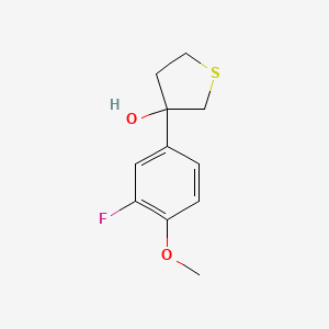 molecular formula C11H13FO2S B7939263 3-(3-Fluoro-4-methoxyphenyl)thiolan-3-ol 